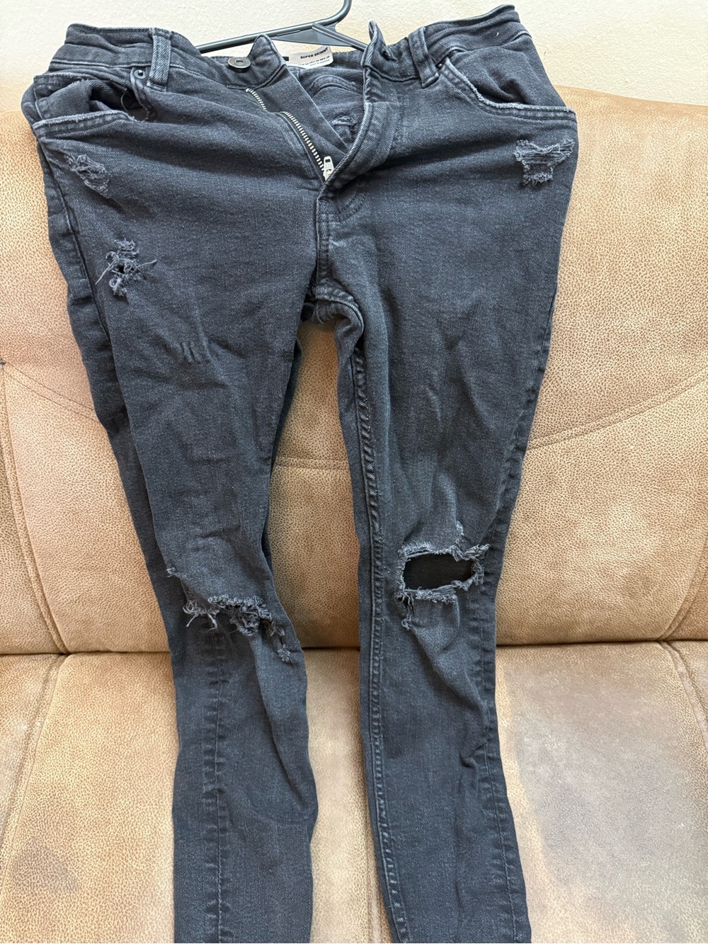 Men's Black Ripped Skinny Jeans